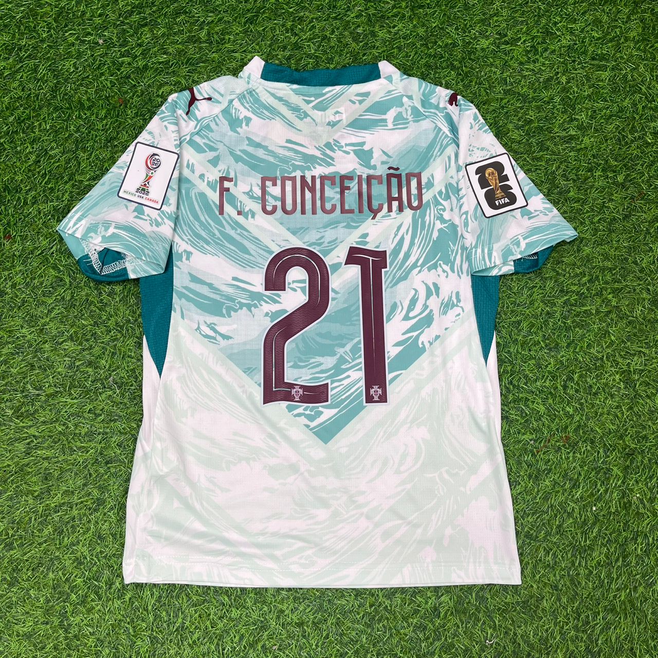 Portugal National Team World Cup 2026 Francisco Conceicao Away White Football Soccer Kit Jersey