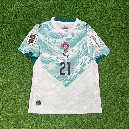 Portugal National Team World Cup 2026 Francisco Conceicao Children Away Football Soccer Kit Jersey