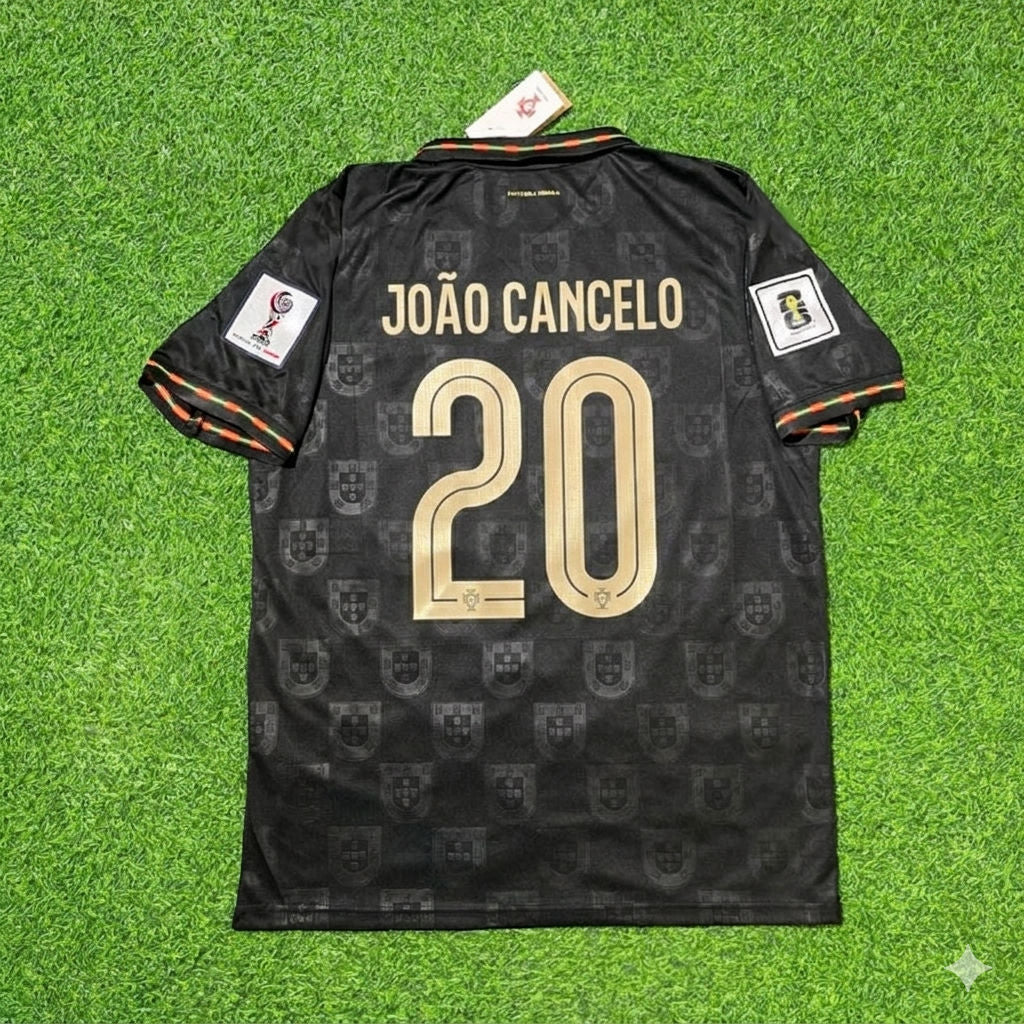 Portugal National Team World Cup 2026 João Cancelo Black Football Soccer Kit Jersey