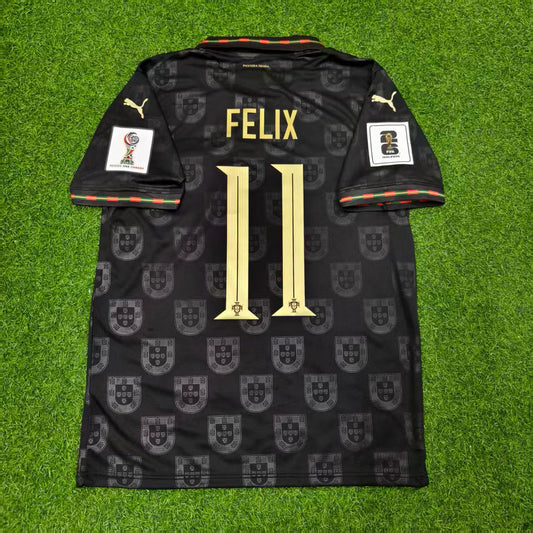 Portugal National Team World Cup 2026 João Félix Black Football Soccer Kit Jersey
