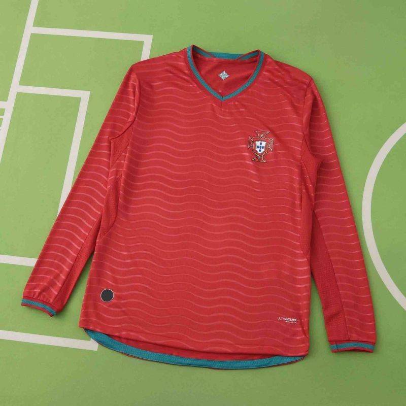 Portugal National Team World Cup 2026 Long Sleeve Home Football Soccer Kit Jersey