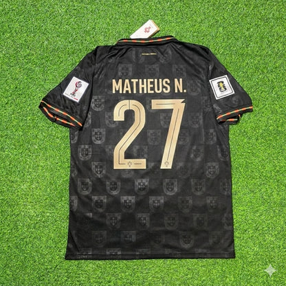 Portugal National Team World Cup 2026 Matheus Nunes Black Football Soccer Kit Jersey