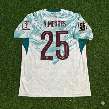 Portugal National Team World Cup 2026 Nuno Mendes Away White Football Soccer Kit Jersey