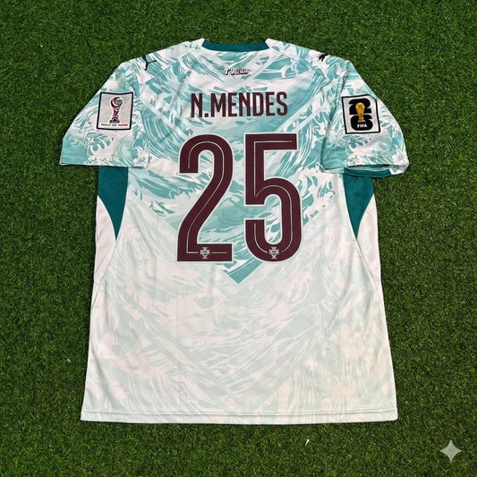 Portugal National Team World Cup 2026 Nuno Mendes Away White Football Soccer Kit Jersey