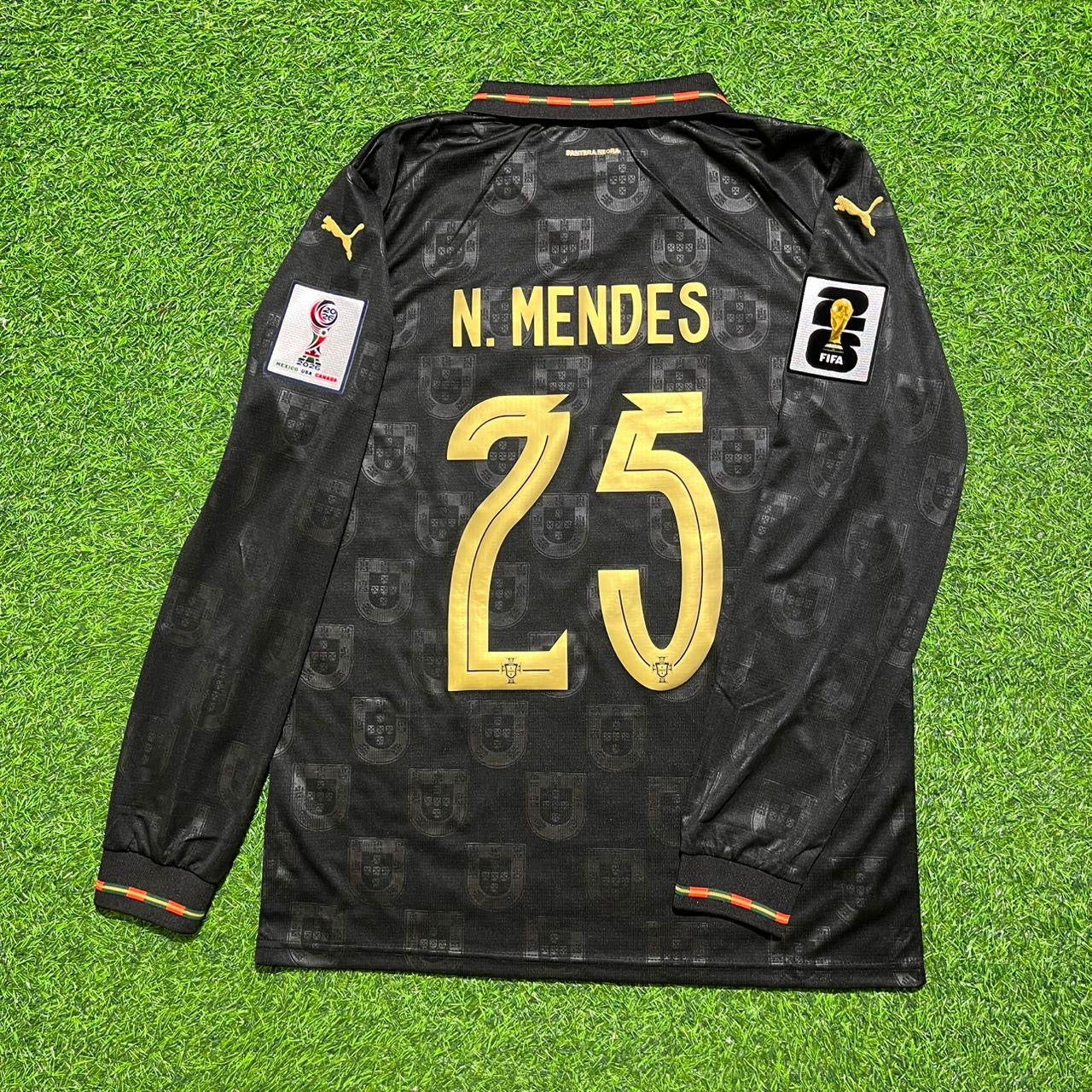 Portugal National Team World Cup 2026 Nuno Mendes Long Sleeve Home Football Soccer Kit Jersey