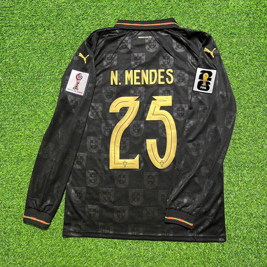 Portugal National Team World Cup 2026 Nuno Mendes Long Sleeve Home Football Soccer Kit Jersey