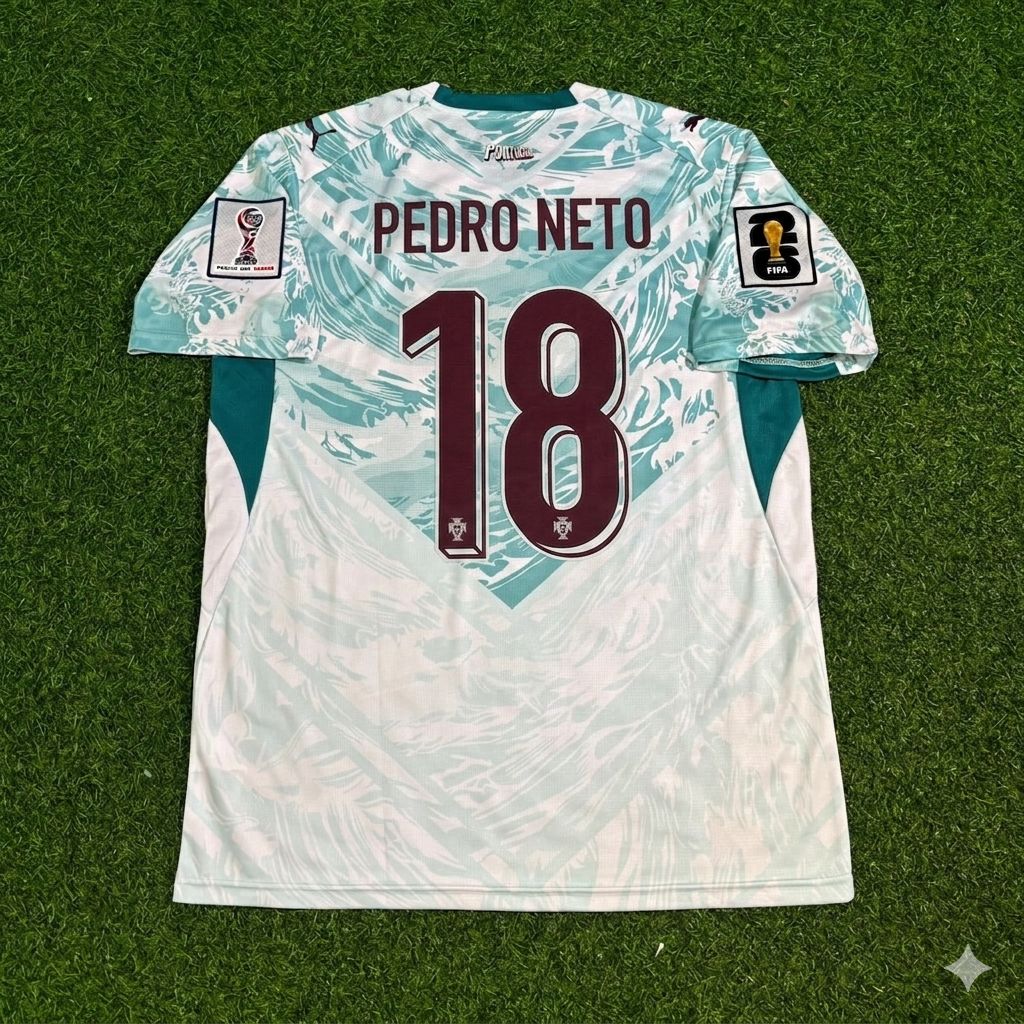 Portugal National Team World Cup 2026 Pedro Neto Away White Football Soccer Kit Jersey