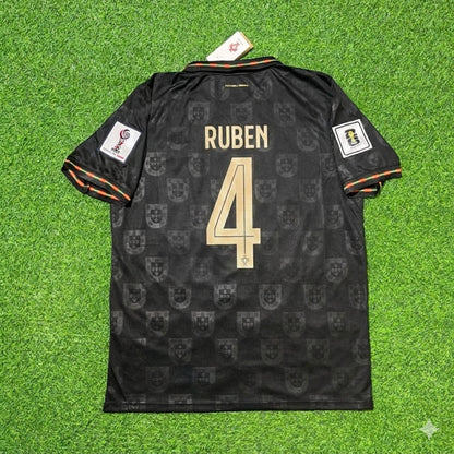 Portugal National Team World Cup 2026 Rúben Dias Black Football Soccer Kit Jersey