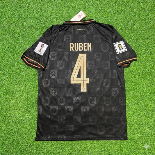Portugal National Team World Cup 2026 Rúben Dias Black Football Soccer Kit Jersey