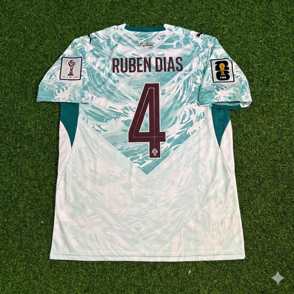 Portugal National Team World Cup 2026 Ruben Dias Away White Football Soccer Kit Jersey
