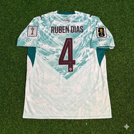 Portugal National Team World Cup 2026 Ruben Dias Away White Football Soccer Kit Jersey