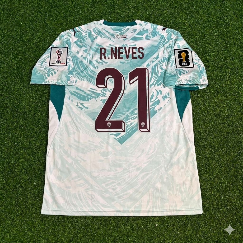 Portugal National Team World Cup 2026 Ruben Neves Away White Football Soccer Kit Jersey