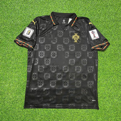 Portugal National Team World Cup 2026 João Palhinha Black Football Soccer Kit Jersey