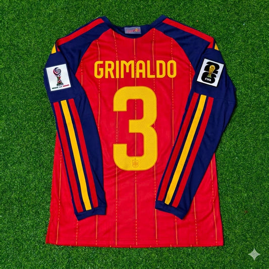 Spain National Team World Cup 2026 Alejandro Grimaldo Long Sleeve Home Football Soccer Kit Jersey