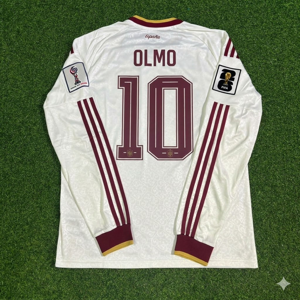 Spain National Team World Cup 2026 Dani Olmo Long Sleeve Away Football Soccer Kit Jersey