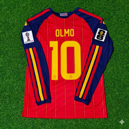 Spain National Team World Cup 2026 Dani Olmo Long Sleeve Home Football Soccer Kit Jersey