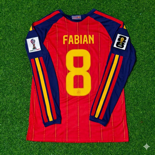 Spain National Team World Cup 2026 Fabián Ruiz Peña Long Sleeve Home Football Soccer Kit Jersey