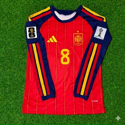 Spain National Team World Cup 2026 Fabián Ruiz Peña Long Sleeve Home Football Soccer Kit Jersey