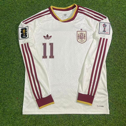 Spain National Team World Cup 2026 Ferrán Torres Long Sleeve Away Football Soccer Kit Jersey