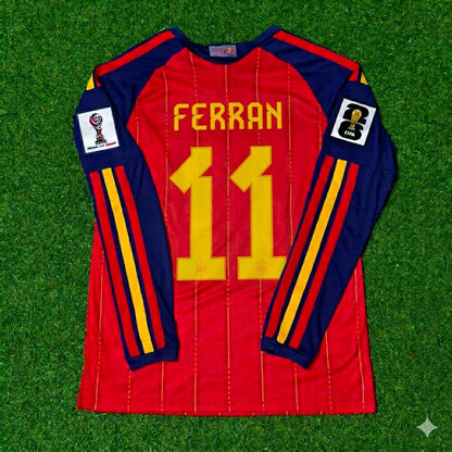 Spain National Team World Cup 2026 Ferran Torres Long Sleeve Home Football Soccer Kit Jersey