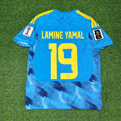 Spain National Team World Cup 2026 Lamine Yamal Blue Football Soccer Kit Jersey
