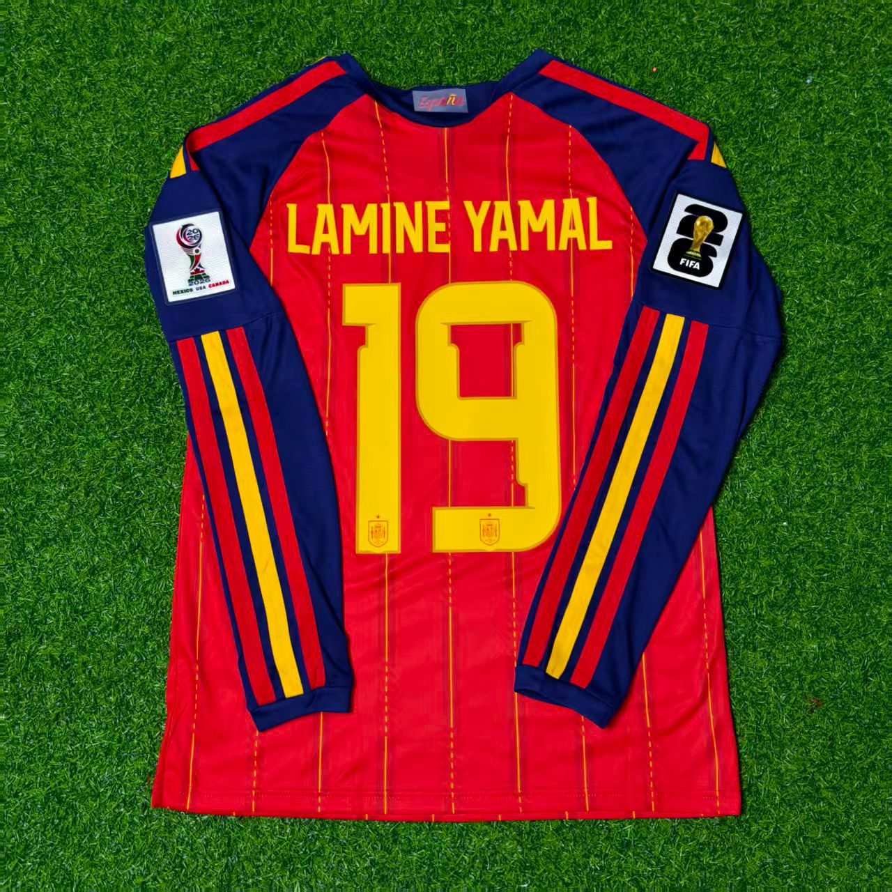 Spain National Team World Cup 2026 Lamine Yamal Long Sleeve Home Football Soccer Kit Jersey