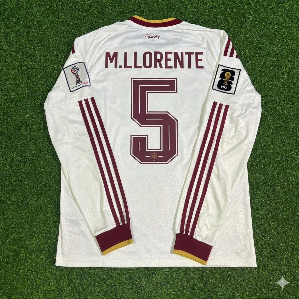 Spain National Team World Cup 2026 Marcos Llorente Long Sleeve Away Football Soccer Kit Jersey
