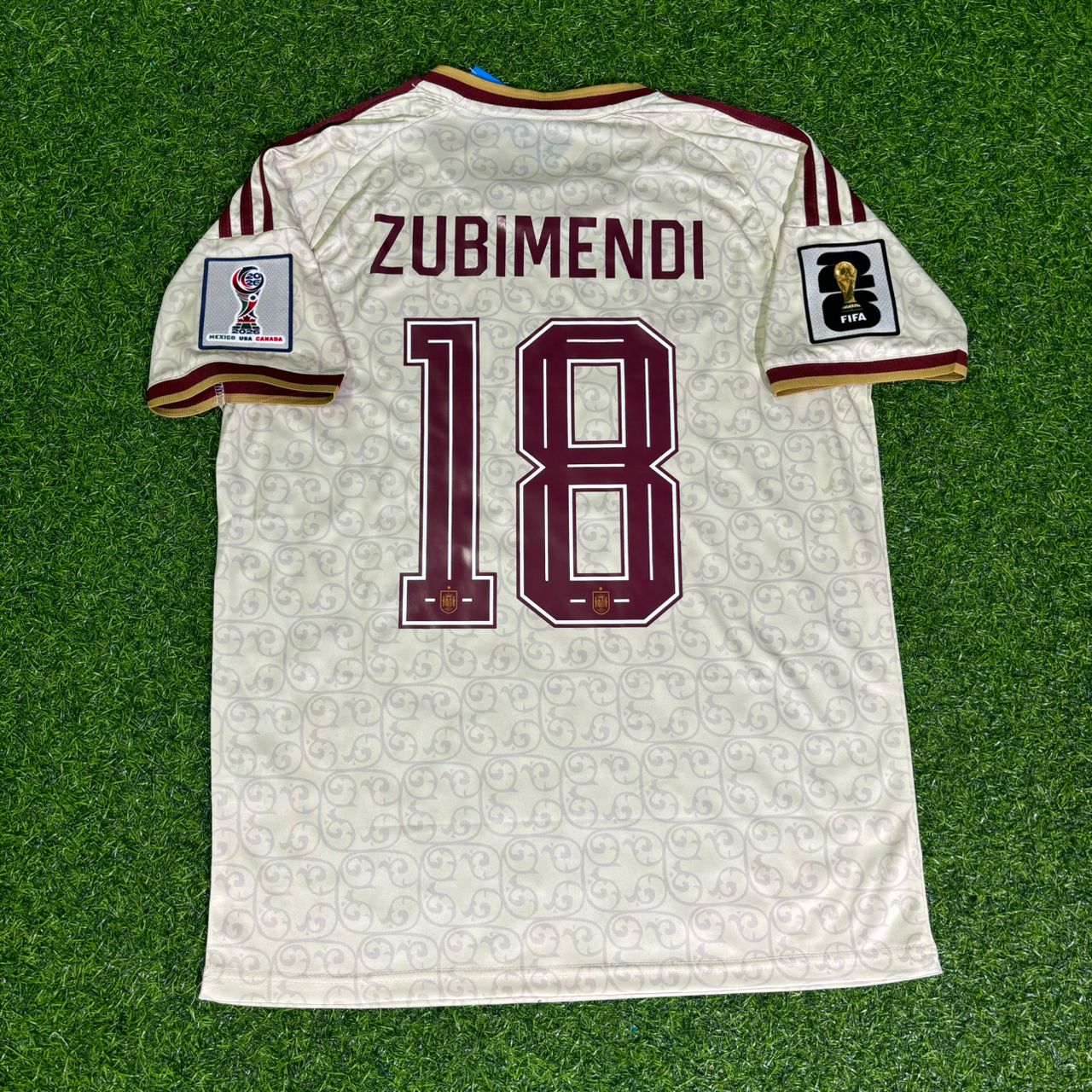 Spain National Team World Cup 2026 Martin Zubimendi Children Away Football Soccer Kit Jersey
