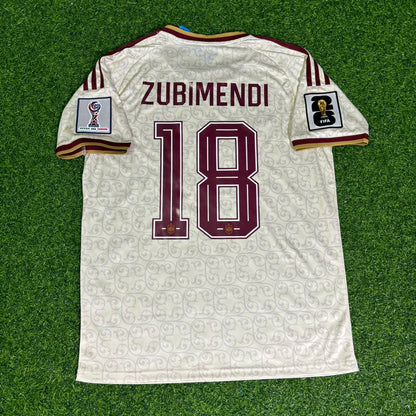 Spain National Team World Cup 2026 Martin Zubimendi Children Away Football Soccer Kit Jersey