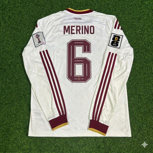Spain National Team World Cup 2026 Mikel Merino Long Sleeve Away Football Soccer Kit Jersey