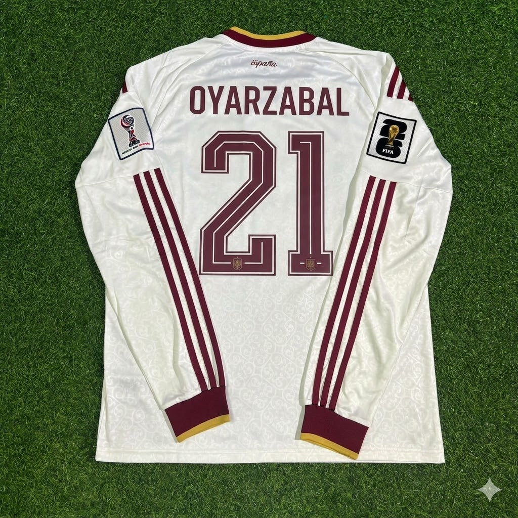 Spain National Team World Cup 2026 Mikel Oyarzabal Long Sleeve Away Football Soccer Kit Jersey