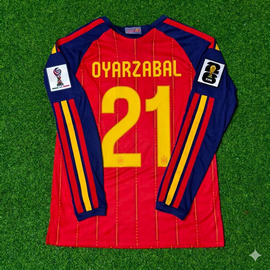 Spain National Team World Cup 2026 Mikel Oyarzabal Long Sleeve Home Football Soccer Kit Jersey