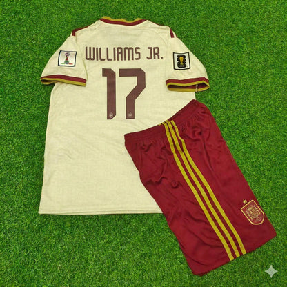 Spain National Team World Cup 2026 Nico Williams Children Away Football Soccer Kit Jersey