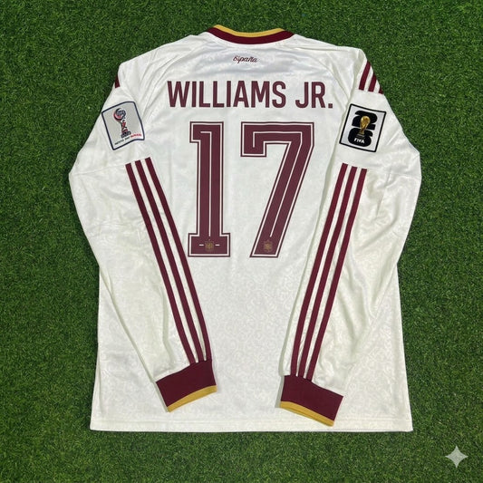 Spain National Team World Cup 2026 Nico Williams Jr. Long Sleeve Away Football Soccer Kit Jersey