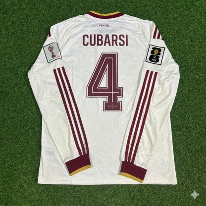 Spain National Team World Cup 2026 Pau Cubarsí Long Sleeve Away Football Soccer Kit Jersey