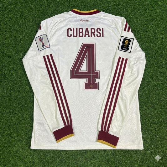 Spain National Team World Cup 2026 Pau Cubarsí Long Sleeve Away Football Soccer Kit Jersey