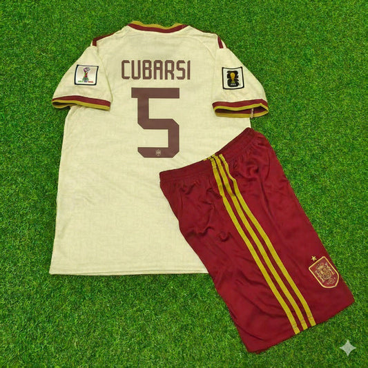 Spain National Team World Cup 2026 Pau Cubarsi Children Away Football Soccer Kit Jersey