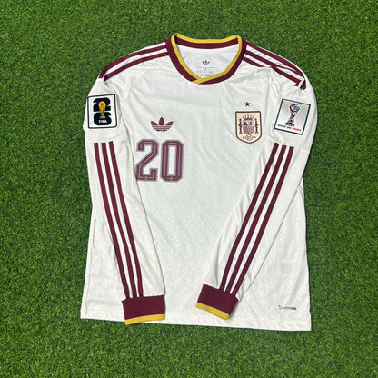 Spain National Team World Cup 2026 Pedri Long Sleeve Away Football Soccer Kit Jersey