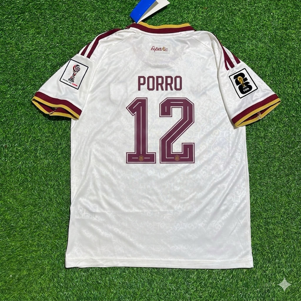 Spain National Team World Cup 2026 Pedro Porro Away Football Soccer Kit Jersey