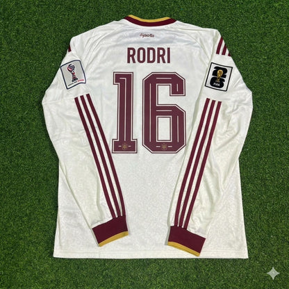 Spain National Team World Cup 2026 Rodri Long Sleeve Away Football Soccer Kit Jersey