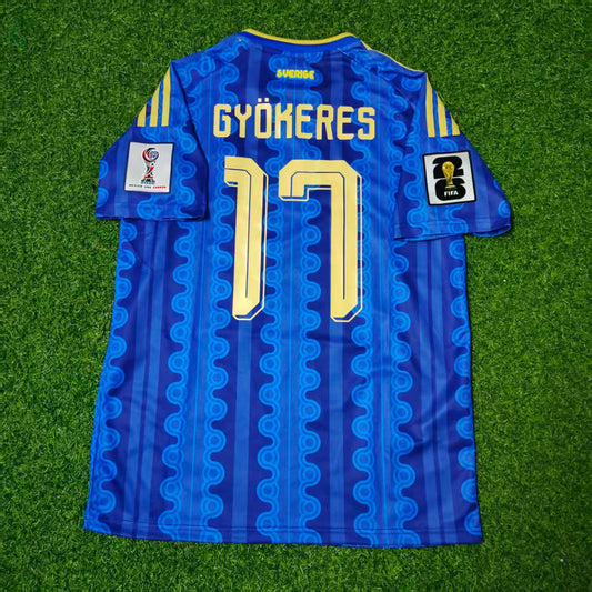 Schweden Nationalmannschaft WM 2026 Viktor Gyökeres Auswärts Blau Fußballtrikot