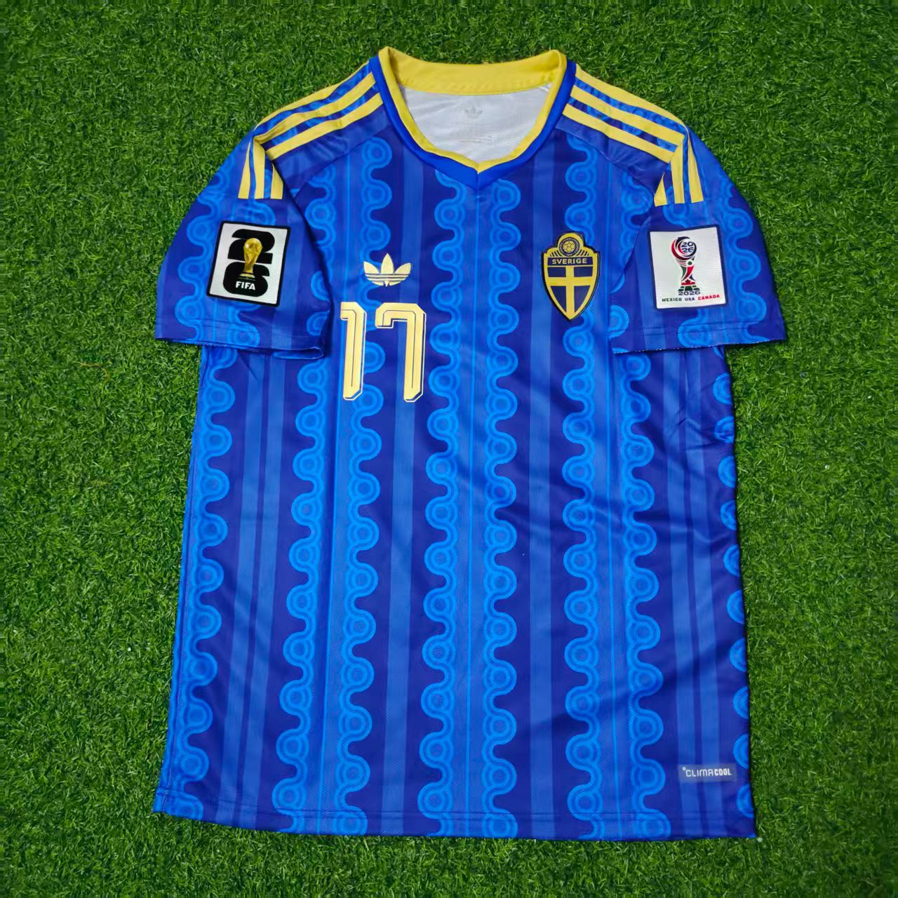 Schweden Nationalmannschaft WM 2026 Viktor Gyökeres Auswärts Blau Fußballtrikot