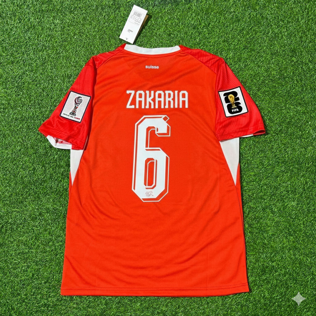 Switzerland National Team World Cup 2026 Denis Zakaria Football Soccer Kit Jersey