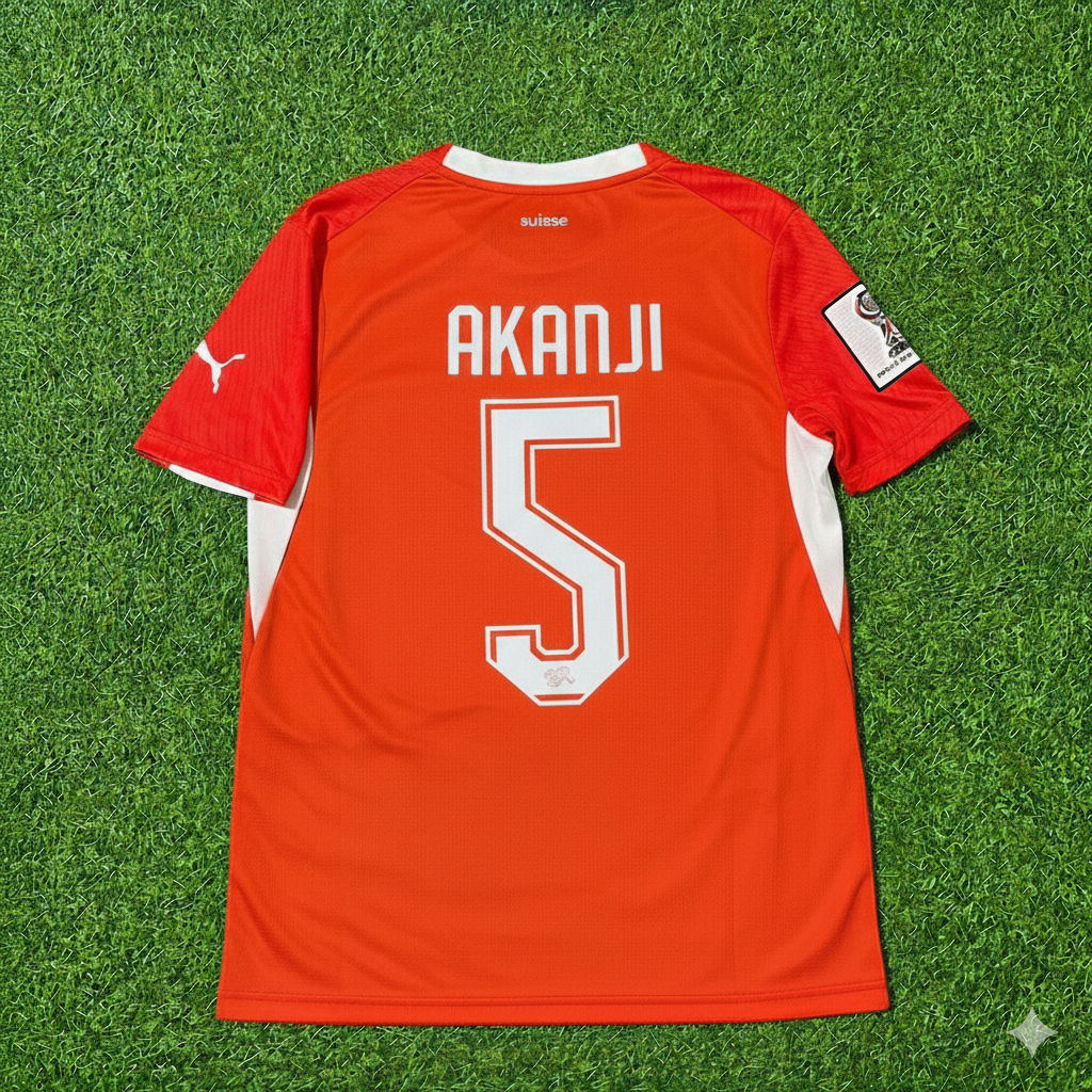 Switzerland National Team World Cup 2026 Manuel Akanji Football Soccer Kit Jersey
