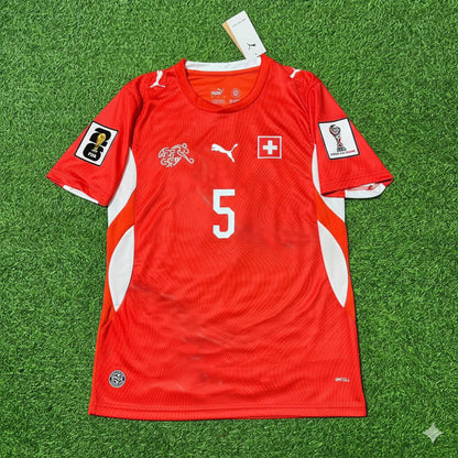 Switzerland National Team World Cup 2026 Manuel Akanji Football Soccer Kit Jersey