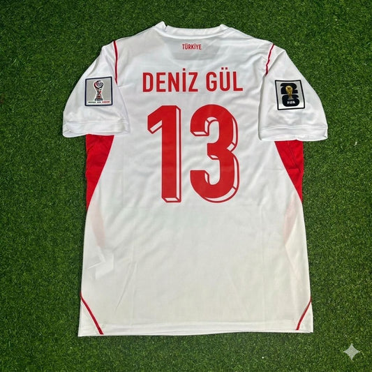 Turkey National Team World Cup 2026 Deniz Gül Away White Football Soccer Kit Jersey