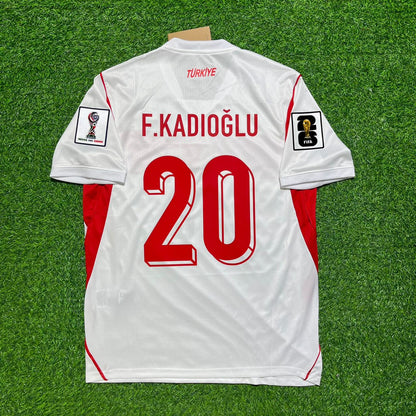 Turkey National Team World Cup 2026 Ferdi Kadioglu Away White Football Soccer Kit Jersey