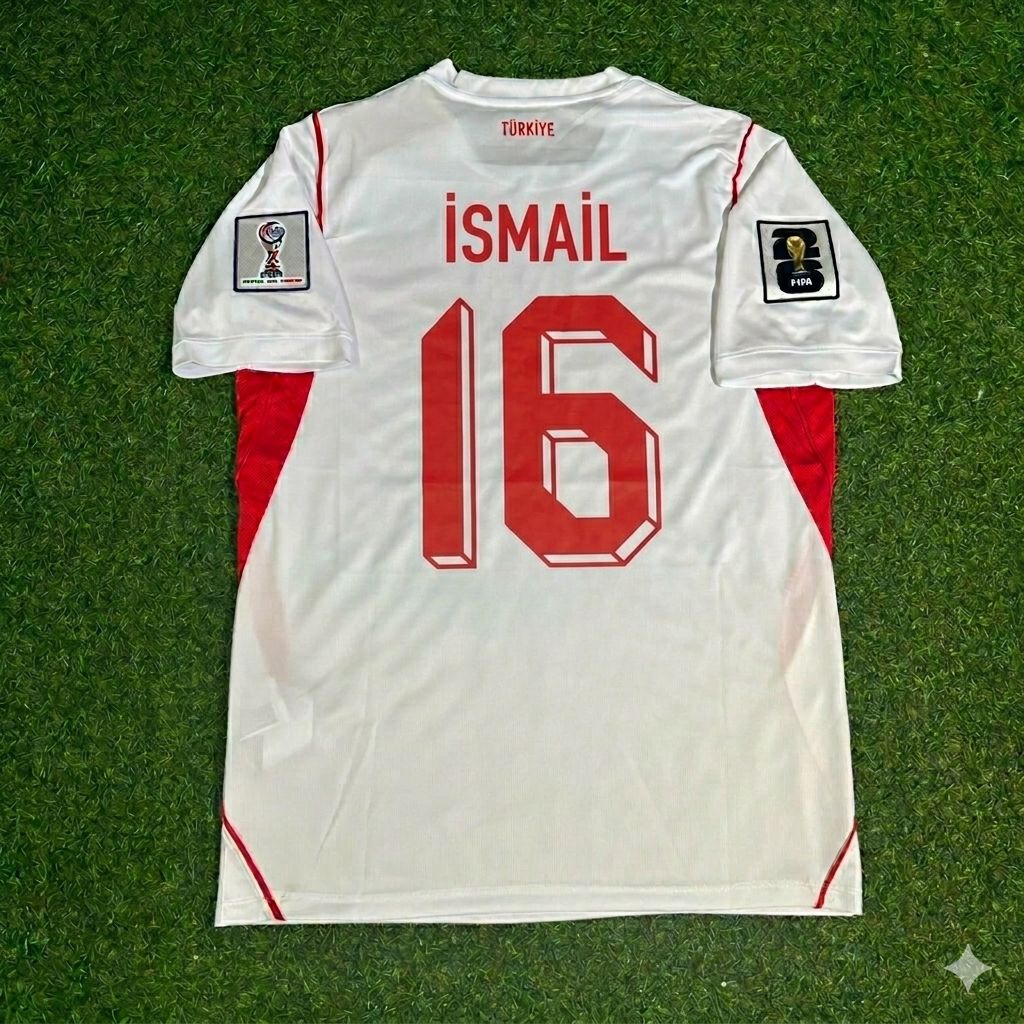 Turkey National Team World Cup 2026 İsmail Yüksek Away White Football Soccer Kit Jersey