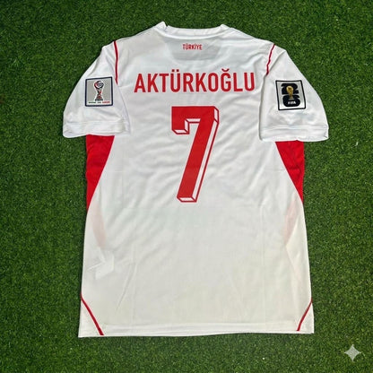 Turkey National Team World Cup 2026 Kerem Aktürkoğlu Away White Football Soccer Kit Jersey
