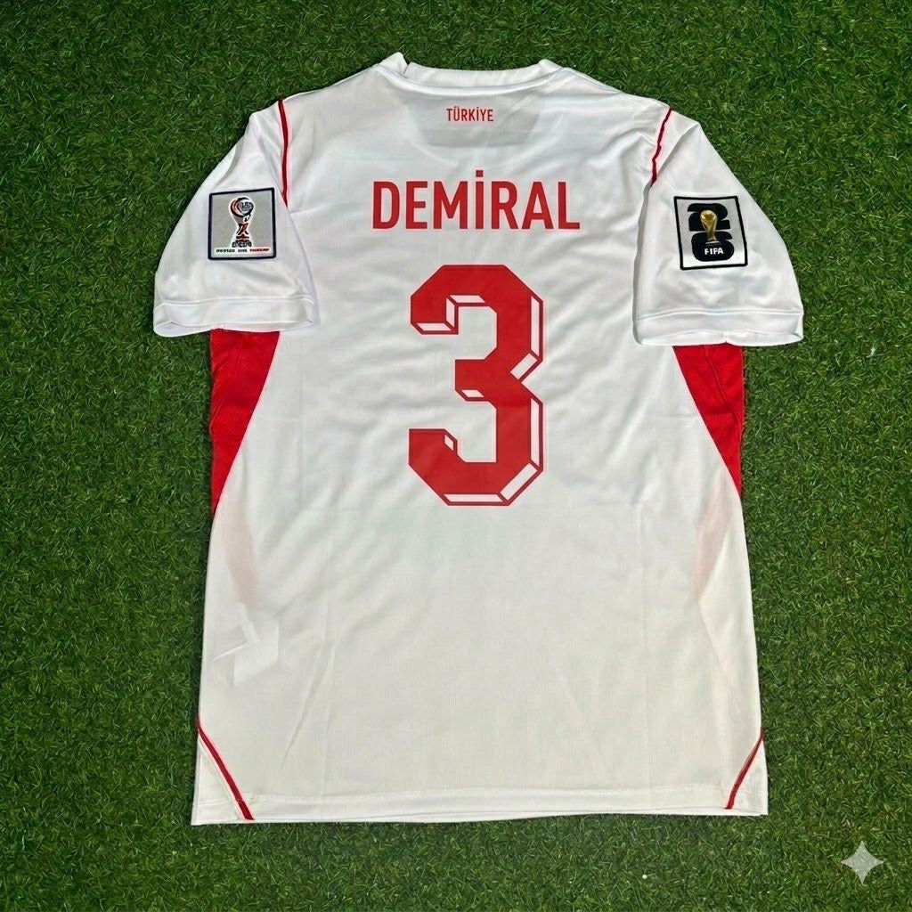 Turkey National Team World Cup 2026 Merih Demiral Away White Football Soccer Kit Jersey